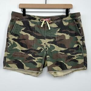 Sundry Camouflage Army Green Pull-On Drawstring Waist 100% Cotton Shorts NWT